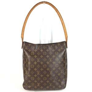 LOUIS VUITTON Brown Monogram Canvas Looping GM Shoulder Bag